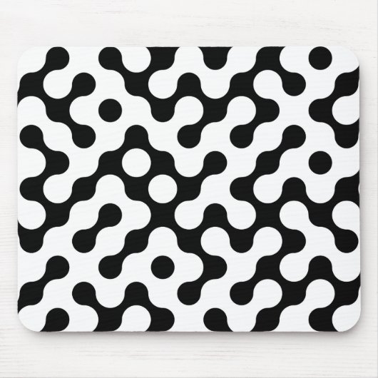 Süßes schwarz-weißes Labyrinthmuster Mousepad (Vorne)