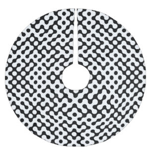 Süßes schwarz-weißes Labyrinthmuster Polyester Weihnachtsbaumdecke