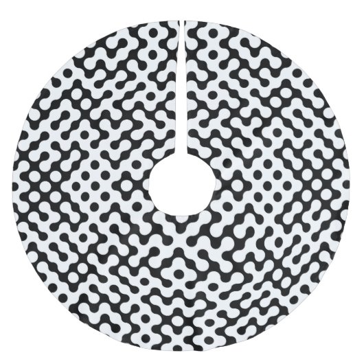 Süßes schwarz-weißes Labyrinthmuster Polyester Weihnachtsbaumdecke (Vorderseite)