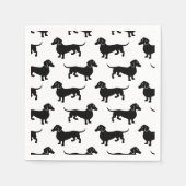 Süßes schwarzes Dachshund-Muster Serviette (Vorderseite)