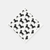 Süßes schwarzes Dachshund-Muster Serviette (Ecke)