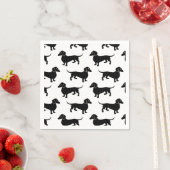 Süßes schwarzes Dachshund-Muster Serviette (Beispiel)