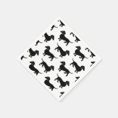Süßes schwarzes Dachshund-Muster Serviette (Ecke)