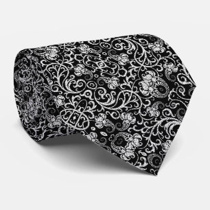 Süßes schwarzes Dalmatiner-Blumendesign Krawatte