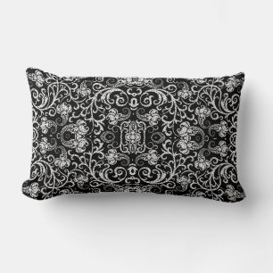 Süßes schwarzes Dalmatiner-Blumendesign Lendenkissen