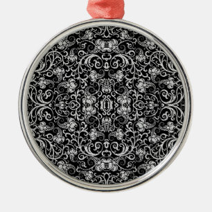 Süßes schwarzes Dalmatiner-Blumendesign Ornament Aus Metall