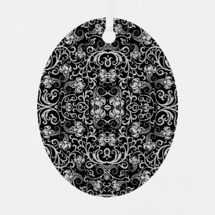 Süßes schwarzes Dalmatiner-Blumendesign Ornament Aus Metall