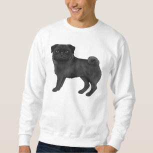Süßes schwarzes faltiges Pug-Mops-Hundezucht-Desig Sweatshirt