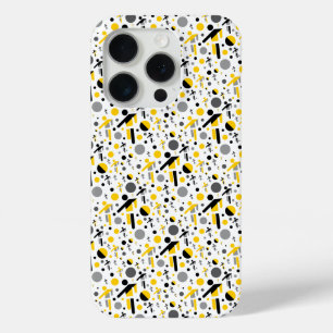 Süßes schwarzes gelbes Fußball-Silhouettenmuster Case-Mate iPhone Hülle
