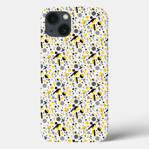 Süßes schwarzes gelbes Fußball-Silhouettenmuster Case-Mate iPhone Hülle