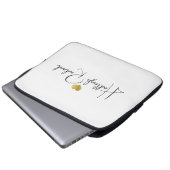 Süßes schwarzes Gold-Monogramm-Skript Name Stylisc Laptopschutzhülle (Vorne Knopf)