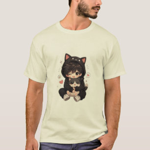 Süßes schwarzes Kätzchen Grafik T-Shirt