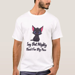 Süßes schwarzes Kätzchen, niedliche Kawaii-Zitat-K T-Shirt