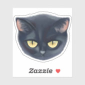 Süßes schwarzes Katzen-Gesicht Aufkleber (Blatt)