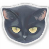 Süßes schwarzes Katzen-Gesicht Aufkleber (Vorderseite)