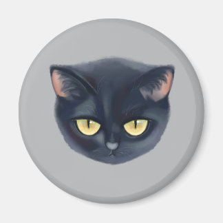 Süßes schwarzes Katzen-Gesicht Magnet