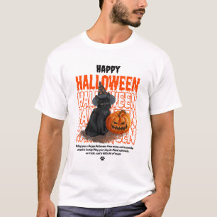 Süßes schwarzes Katzen Halloween T-Shirt – Gruseli