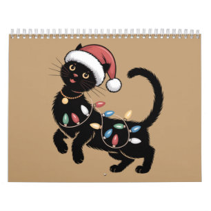 Süßes schwarzes Katzenliebhaber-Weihnachts-Mutter- Kalender