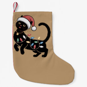 Süßes schwarzes Katzenliebhaber-Weihnachts-Mutter- Kleiner Weihnachtsstrumpf