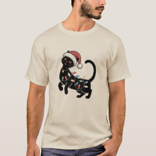 Süßes schwarzes Katzenliebhaber-Weihnachts-Mutter- T-Shirt