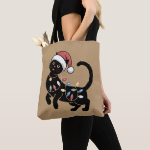 Süßes schwarzes Katzenliebhaber-Weihnachts-Mutter- Tasche