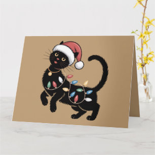 Süßes schwarzes Katzenliebhaber-Weihnachtsgeschenk Karte