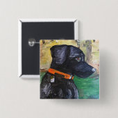 Süßes schwarzes Labrador-Button durch Button (Vorne & Hinten)
