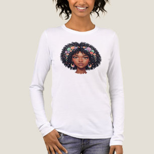Süßes Schwarzes Mädchen mit Blumenkrone Afro Tri-Blend Shirt