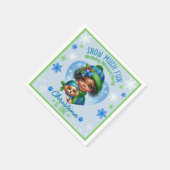 Süßes schwarzes Mädchen Welpen Winter Geburtstag | Serviette (Ecke)