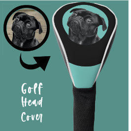 Süßes schwarzes Pug-Gesicht Charm | Einzigartiges Golf Headcover
