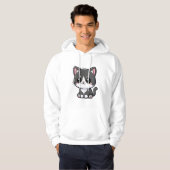 Süßes schwarzes weißes Chibi Kätzchen Hoodie (Vorne ganz)