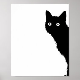Süßes Schwarzkatze-Seitblickplakat für Katzenliebh Poster