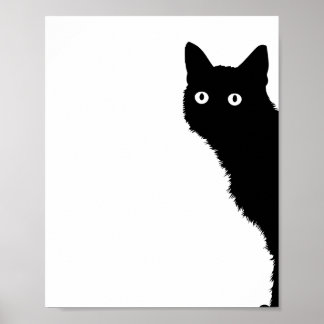 Süßes Schwarzkatze-Seitblickplakat für Katzenliebh Poster
