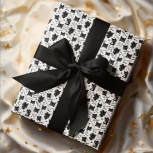 Süßes Schwarzkatzen-Halloween-Muster für Katzenlie Geschenkpapier