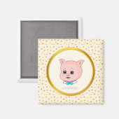 Süßes Schwein Cartoon Magnet (Vorderseite/Rückseite)