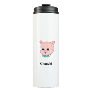 Süßes Schwein Cartoon Thermosbecher