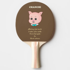 Süßes Schwein Cartoon Tischtennis Schläger