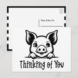 Süßes Schwein, das an Dich denkt, Vermisse Dich, R Postkarte
