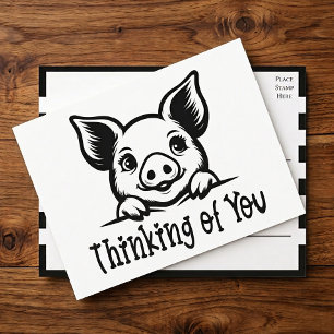 Süßes Schwein, das an Dich denkt, Vermisse Dich, R Postkarte