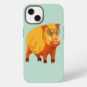 Süßes Schwein - Geek Eber mit Brille iPhone 13 Hülle