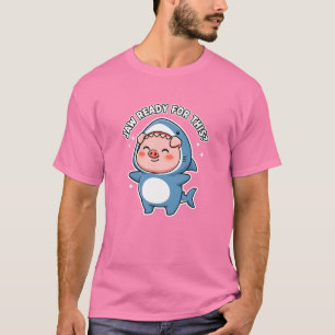 Süßes Schwein im Haikostüm "Kiefer bereit dafür?" T-Shirt