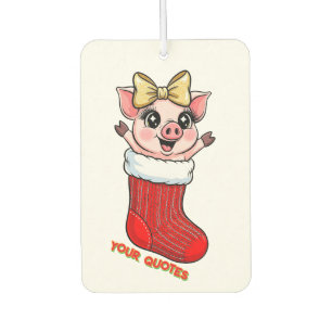 Süßes Schwein im Weihnachtsstrumpf Autolufterfrischer