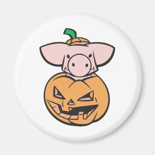 süßes Schwein in Jack-o-Lantern-Kürbis Magnet