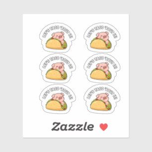 Süßes Schwein in Taco Lustiger Wortwitz Essen Humo Aufkleber
