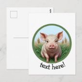 süßes Schwein mit deinem Text Postkarte (Vorne/Hinten)