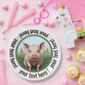 süßes Schwein mit Ihrem Text! Sie können die Größe Pappteller (Party)
