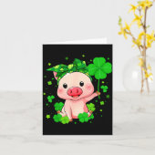 Süßes Schwein mit Shamrock St. Patrick's Day Kinde Karte (Gelbe Blume)