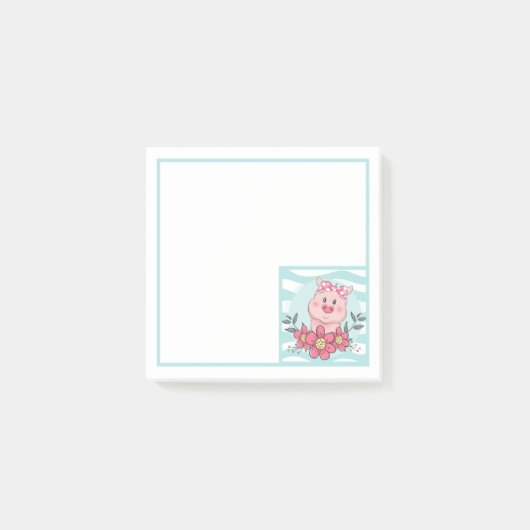 Süßes Schwein Post-it Klebezettel (Vorderseite)