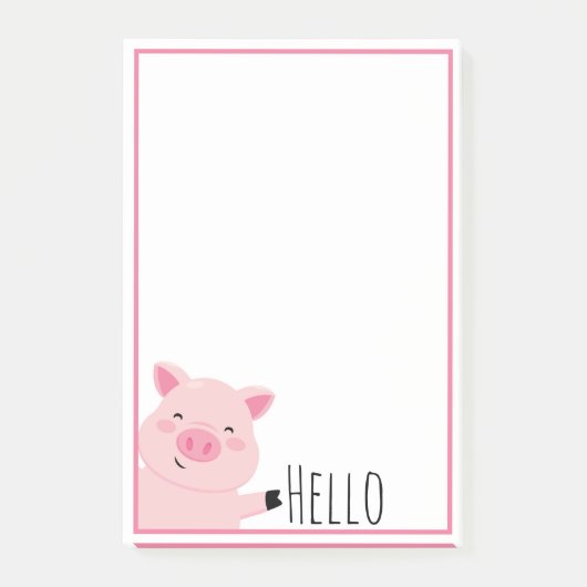 Süßes Schwein Post-it Klebezettel (Vorderseite)