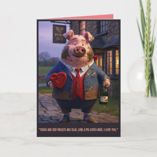 Süßes-Schwein-Valentinstagskarte Karte